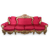 Sofa, Four-Seater, Italian, Rococo, Gilt, Carved, Mid Century, C., 1950's! - Old Europe Antique Home Furnishings