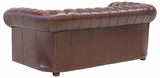 Sofa, Leather, Chesterfield Style, English, Tufted, Brown, Vintage, 20th C.!