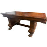 Desk Library / Table, Renaissance Style, Carved, Walnut, Paw Foot, Vintage! - Old Europe Antique Home Furnishings