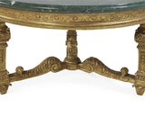 Table, Italian Giltwood, Green Marble-Top Center Table, Vintage, 1900s, 20th C. - Old Europe Antique Home Furnishings