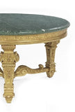 Table, Italian Giltwood, Green Marble-Top Center Table, Vintage, 1900s, 20th C. - Old Europe Antique Home Furnishings