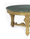 Table, Italian Giltwood, Green Marble-Top Center Table, Vintage, 1900s, 20th C. - Old Europe Antique Home Furnishings
