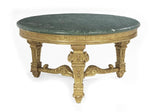 Table, Italian Giltwood, Green Marble-Top Center Table, Vintage, 1900s, 20th C. - Old Europe Antique Home Furnishings