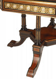 Table, Center, Burlwood & Parcel, Ebonized, Octagonal, Vintage / Antique!! - Old Europe Antique Home Furnishings