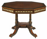 Table, Center, Burlwood & Parcel, Ebonized, Octagonal, Vintage / Antique!! - Old Europe Antique Home Furnishings