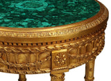 Tables, Malachite Top, Gilt, Pair, Louis XVI Style, Extraordinary!! - Old Europe Antique Home Furnishings