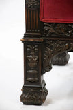 Throne Chairs, Red (2) Italian Renaissance Style, Vintage / Antique, Gorgeous!! - Old Europe Antique Home Furnishings