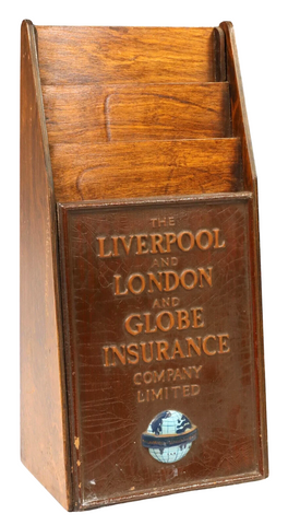 Upright File, Table Top, Liverpool & London Globe Insurance, Vintage / Antique!! - Old Europe Antique Home Furnishings
