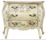 Bombe Commode, Venetian, Parcel Gilt, Paint-decorated, Vintage / Antique! - Old Europe Antique Home Furnishings