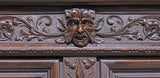 Antique Bookcase, Cabinet, French Henri II, Carved Oak, Stepback Display, 1800s