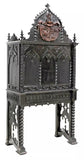 Antique Secretary, Continental Gothic Revival, Black Painted, Armorial, Fall-Front, 1800s