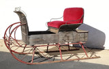 Antique Horse Drawn Sleigh, Buggy Seat, Authentic, Red-Painted, Red Vel., 1800s