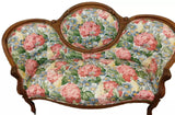 Antique Loveseat, Walnut, Victorian, Upholstered, Brightly Colored, 19th C 1800s!! - Old Europe Antique Home Furnishings