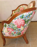 Antique Loveseat, Walnut, Victorian, Upholstered, Brightly Colored, 19th C 1800s!! - Old Europe Antique Home Furnishings