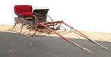 Antique Horse Drawn Sleigh, Buggy Seat, Authentic, Red-Painted, Red Vel., 1800s