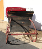 Antique Horse Drawn Sleigh, Buggy Seat, Authentic, Red-Painted, Red Vel., 1800s