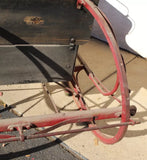 Antique Horse Drawn Sleigh, Buggy Seat, Authentic, Red-Painted, Red Vel., 1800s