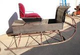 Antique Horse Drawn Sleigh, Buggy Seat, Authentic, Red-Painted, Red Vel., 1800s