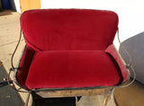 Antique Horse Drawn Sleigh, Buggy Seat, Authentic, Red-Painted, Red Vel., 1800s