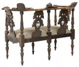 Salon Settee, Ornate French, Renaissance Revival, Figural, Carved, Upholstered! - Old Europe Antique Home Furnishings