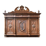 Antique Sideboard, Cabinet, French Henri II Style Walnut, Masks, Spindle 1800's! - Old Europe Antique Home Furnishings