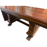 Desk Library / Table, Renaissance Style, Carved, Walnut, Paw Foot, Vintage! - Old Europe Antique Home Furnishings