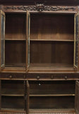 Antique Bookcase, Monumental, French Henri II Style Carved Oak Stepback, 1800's! - Old Europe Antique Home Furnishings