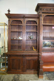Antique Bookcase / Bench, Monumental, Renaissance Revival Oak, 1800's, Amazing! - Old Europe Antique Home Furnishings