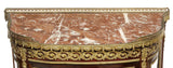 Antique Vitrine Display Cabinet, French Louis XV Style Marble-Top Mahogany,1800s - Old Europe Antique Home Furnishings