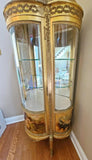 Vitrine, Vernis Martin Style Curio, Glass Door, Two Glass Shelves, Gorgeous! - Old Europe Antique Home Furnishings