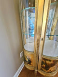 Vitrine, Vernis Martin Style Curio, Glass Door, Two Glass Shelves, Gorgeous! - Old Europe Antique Home Furnishings