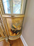 Vitrine, Vernis Martin Style Curio, Glass Door, Two Glass Shelves, Gorgeous! - Old Europe Antique Home Furnishings