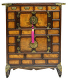 KOREAN MIXED WOOD TWO-LEVEL STORAGE CHEST - Old Europe Antique Home Furnishings