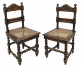 Antique Dining Chairs, Cane, Sidechairs, French Louis XIII Style Walnut!! - Old Europe Antique Home Furnishings