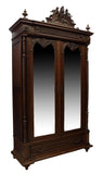 Antique Armoire, French Walnut Mirrored Double Door Armoire, 19th C., 1800s - Old Europe Antique Home Furnishings