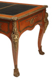 Bureau Plat, Desk, Writing, Louis XV Style Bronze Dore Ormolu Mounted, - Old Europe Antique Home Furnishings