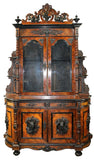 French Napoleon III hunt buffet in carved walnut with ebonized trim, 19th c - Old Europe Antique Home Furnishings