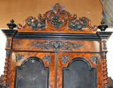 French Napoleon III hunt buffet in carved walnut with ebonized trim, 19th c - Old Europe Antique Home Furnishings