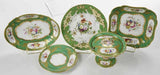 Antique Porcelain, Decorated Dishes, Green Floral, 13 Pieces, Gorgeous!! - Old Europe Antique Home Furnishings
