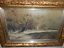 Belgian Winter Landscape Antique Painting 19th Century ( 1800s ) - Old Europe Antique Home Furnishings