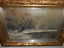 Belgian Winter Landscape Antique Painting 19th Century ( 1800s ) - Old Europe Antique Home Furnishings