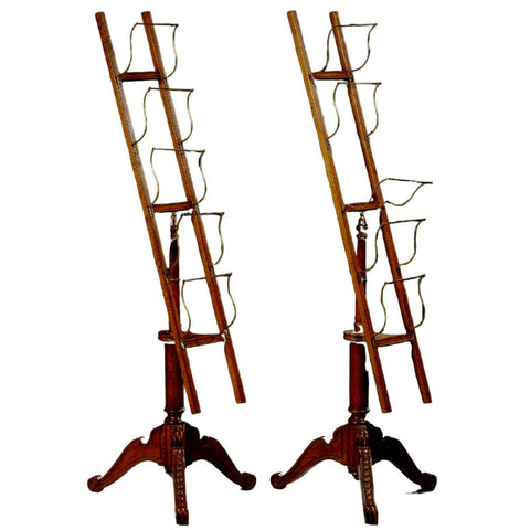 Periodical Racks,  Birch and Brass Pair, Classy, Functional  Antique / Vintage!! - Old Europe Antique Home Furnishings