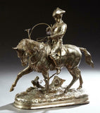 Bronze Sculpture, After Antoine Louis Barye (1796-1875) "The Leader of the Hunt" - Old Europe Antique Home Furnishings