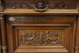 Antique Sideboard, French Henri II Style Carved Wood, Walnut, 1800's Beautiful! - Old Europe Antique Home Furnishings