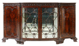 Antique Sideboard, English Edwardian Mahogany Display, Glazed Doors, 1900's!! - Old Europe Antique Home Furnishings