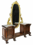 Antique Vanity, Dressing Table, Mirror, Renaissance Revival, Walnut, Early 1900s - Old Europe Antique Home Furnishings