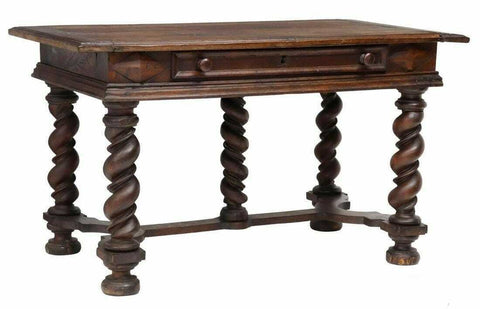 Antique Desk, French Louis XIII Style Oak Writing Table, 19th C., 1800's! - Old Europe Antique Home Furnishings