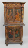 Antique Cabinet, Italian Florentine Painted Two-Part Cabinet, 19th C., 1800s ! - Old Europe Antique Home Furnishings