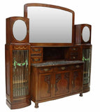 Sideboard, Cabinet, Display, Art Nouveau, Mahogany Mirrored Cabinet, 1900's!! - Old Europe Antique Home Furnishings