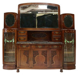 Sideboard, Cabinet, Display, Art Nouveau, Mahogany Mirrored Cabinet, 1900's!! - Old Europe Antique Home Furnishings